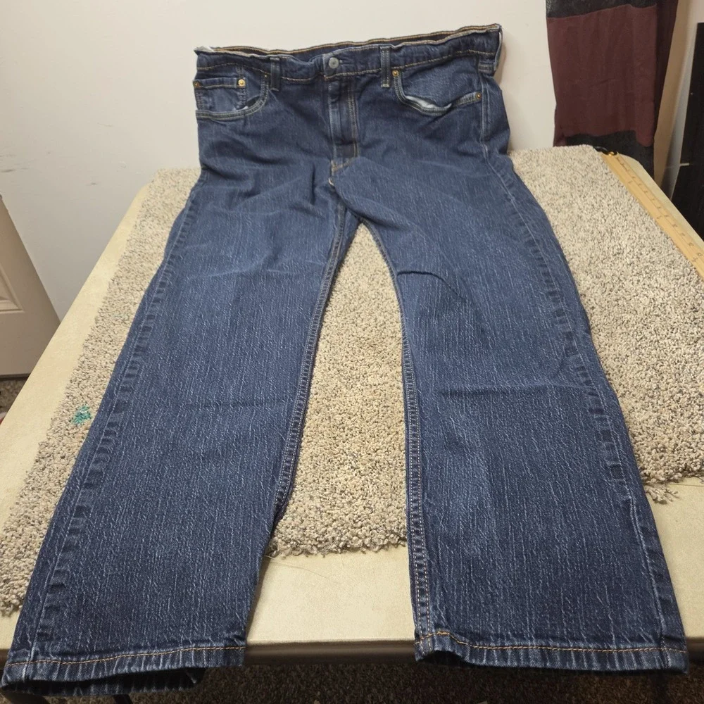 Levis 502 Regular Taper Mens Jeans 40x32 Dark Wash Blue Denim 29507-0001